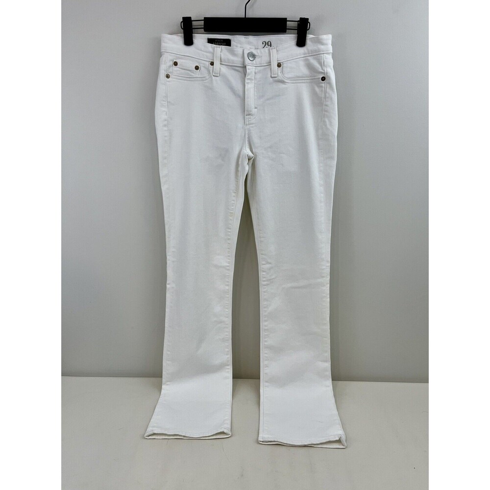 J Crew Womens Sz 29 R White Denim Chalk Stretch Bootcut Mid Rise A3803 Jeans